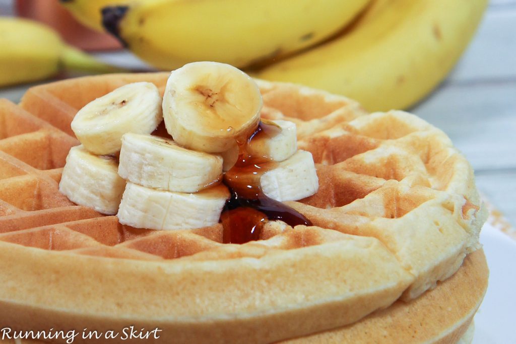 Banana Waffles with syrup.
