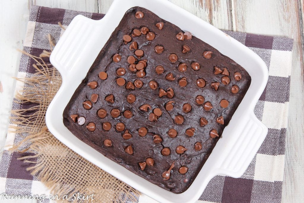 Black Bean Brownies with mix 2 Ingredients in a baking dish.