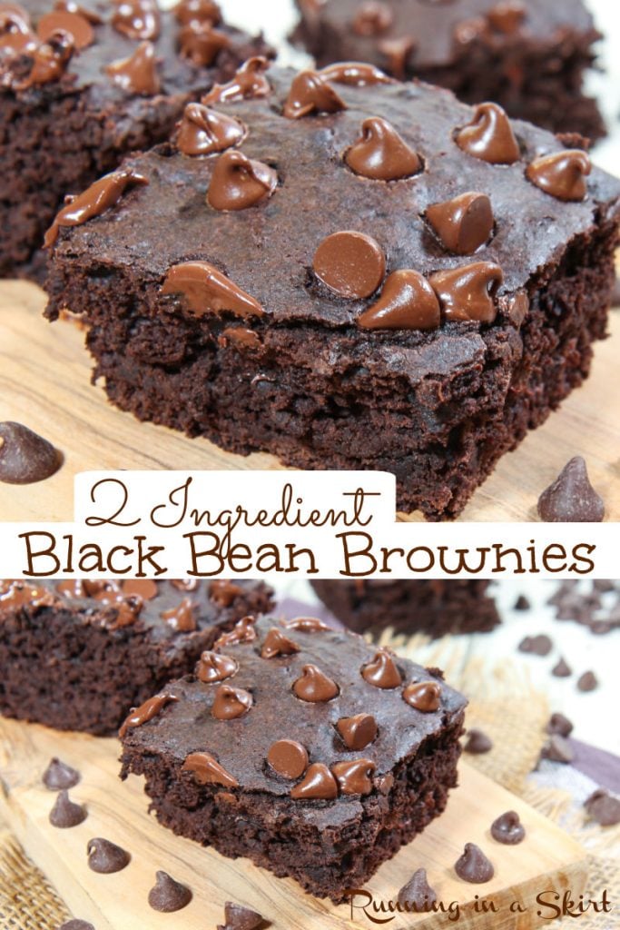 Black Bean Brownies with mix 2 Ingredients Pinterest Collage