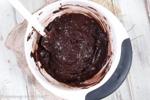 Black Bean Brownies with mix process photos