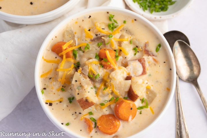 Potato Cheddar Soup - Healthy Crock Pot « Running in a Skirt