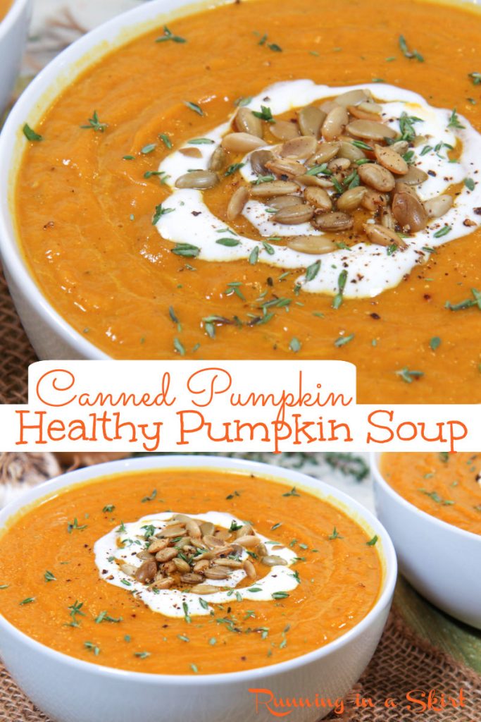 Pumpkin Soup with canned pumpkin Pinterest collage