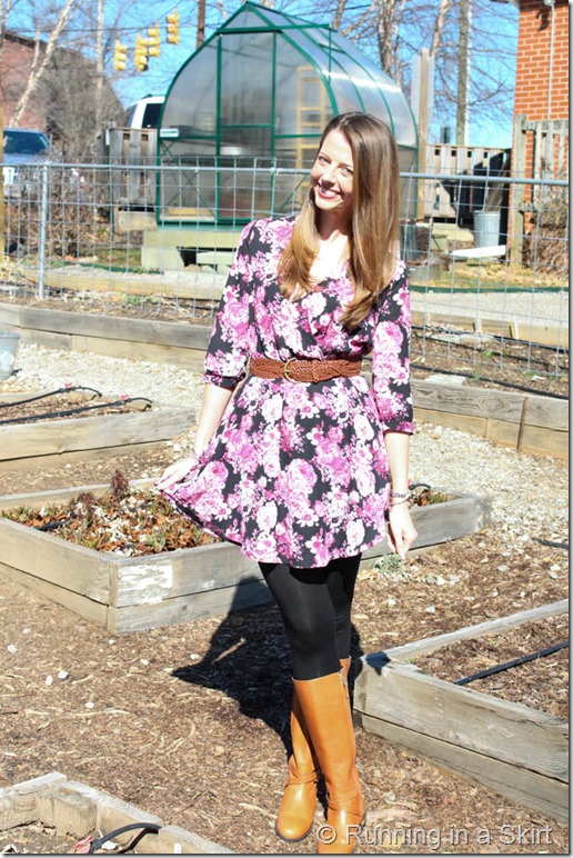 Floral Dress with Boots