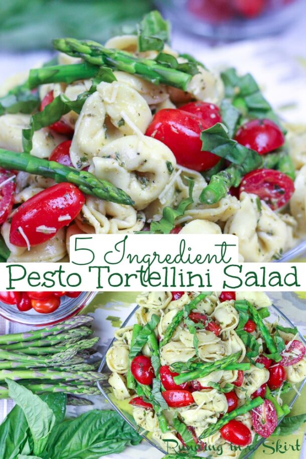 Easy Pesto Tortellini Salad with Asparagus only 5 Ingredients!