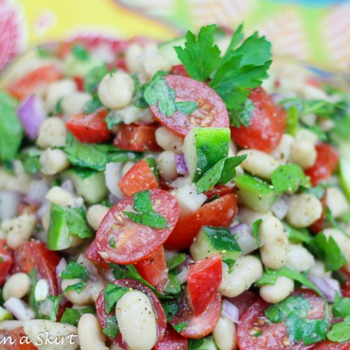 Vegan Bean Salad recipe with White Beans- only 8 Ingredients!