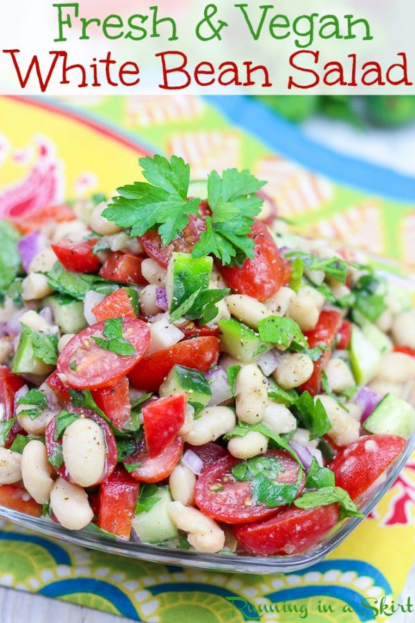 Vegan Bean Salad recipe with White Beans- only 8 Ingredients!