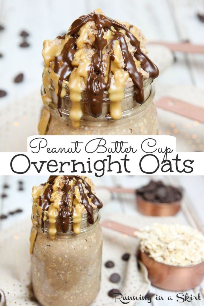 Peanut Butter Cup Overnight Oats Pin Collage