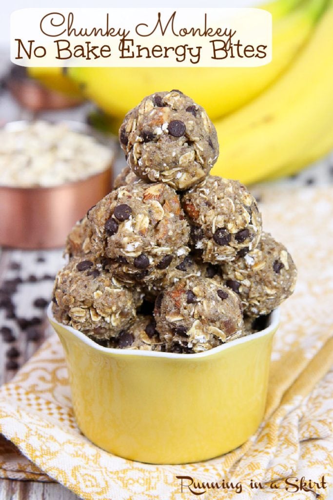 Chunky Monkey No Bake Energy Bites Pinterest Pin