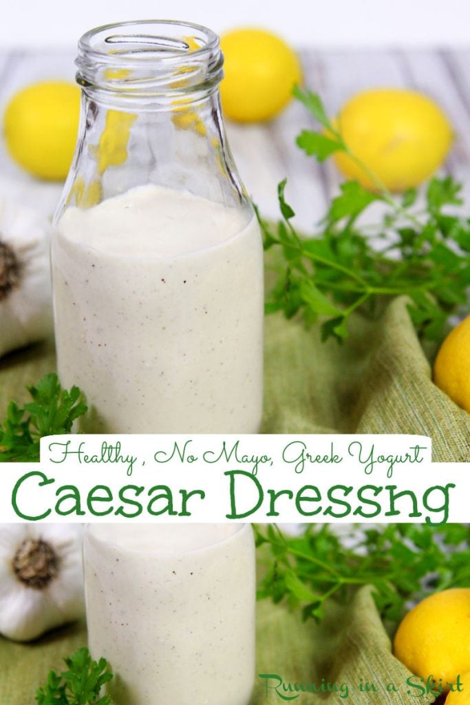 Healthy Caesar Dressing Pinterest Collage