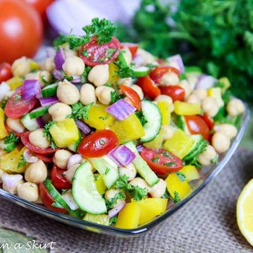 Rainbow Vegan Chickpea Salad Recipe « Running in a Skirt