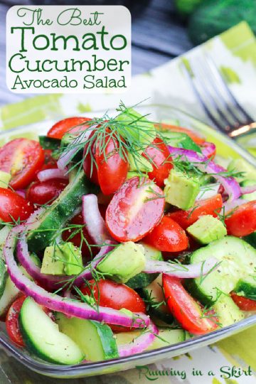 Tomato Cucumber Avocado Salad recipe « Running in a Skirt