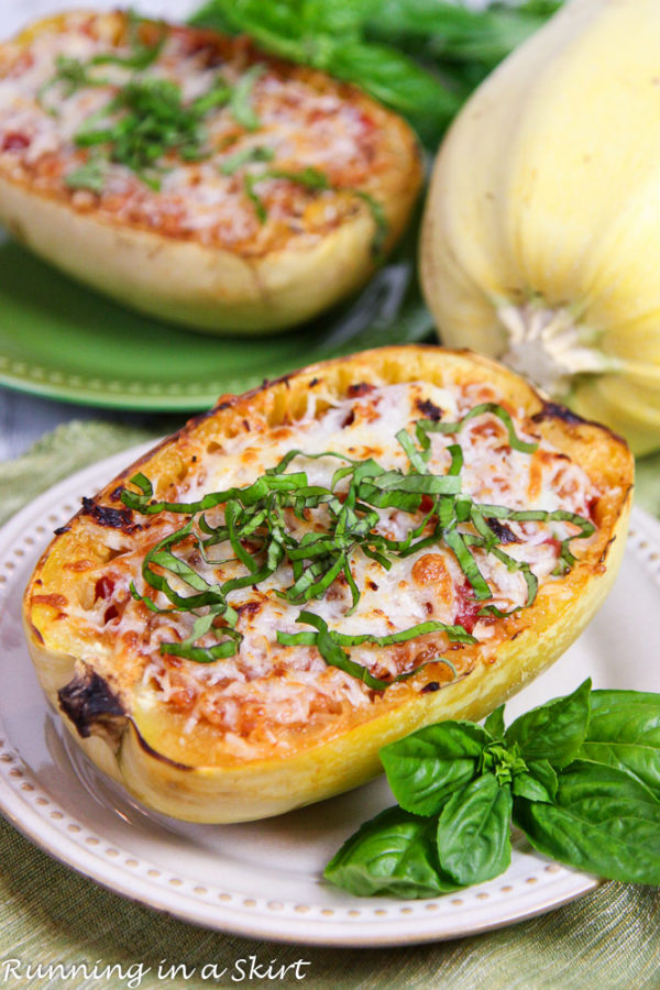 Healthy Twice Baked Spaghetti Squash Marinara recipe « Running in a Skirt