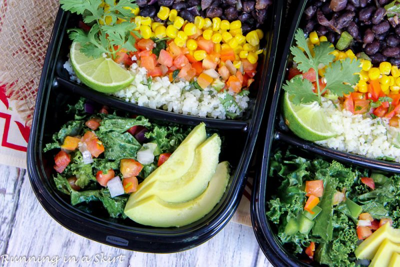 Easy Vegetarian Burrito Bowl recipe - Meal Prep « Running in a Skirt