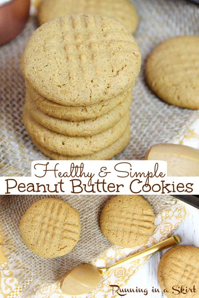 Healthy Peanut Butter Cookie recipe Pinterest Collage