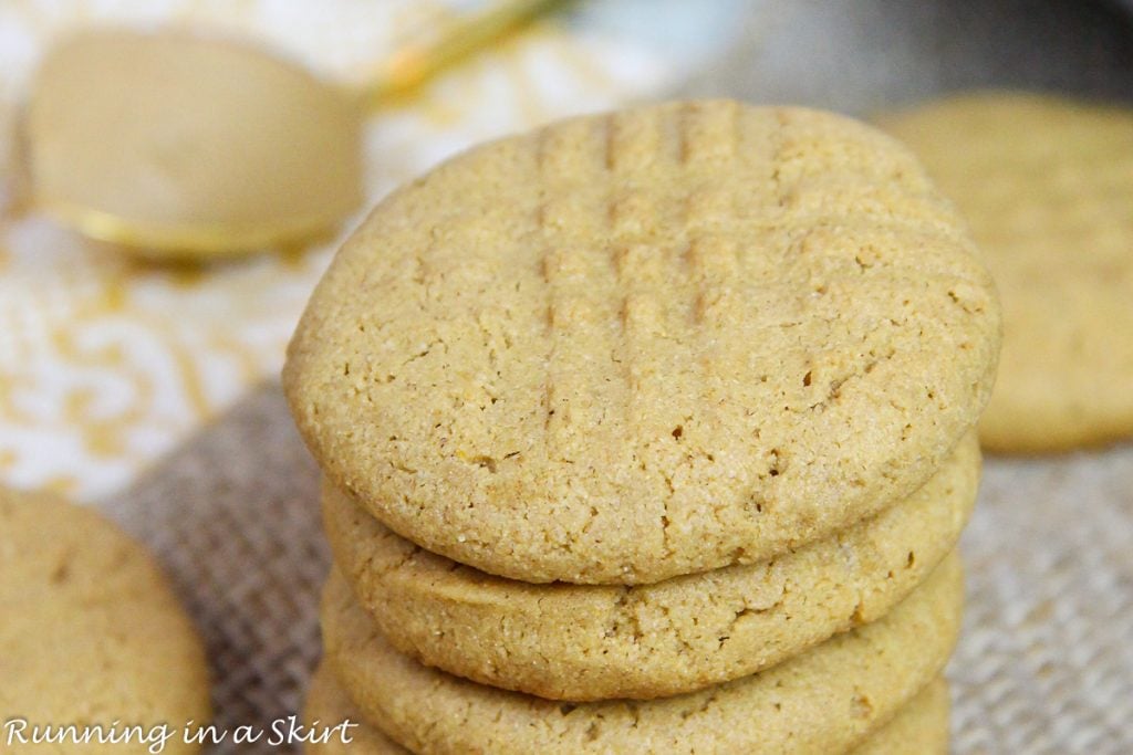 Healthy Peanut Butter Cookie recipe on a tray.