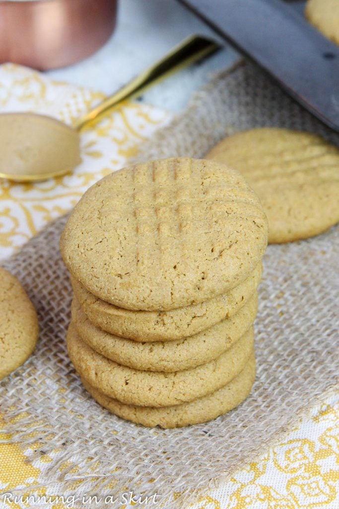 Healthy Peanut Butter Cookie recipe on a napkin.