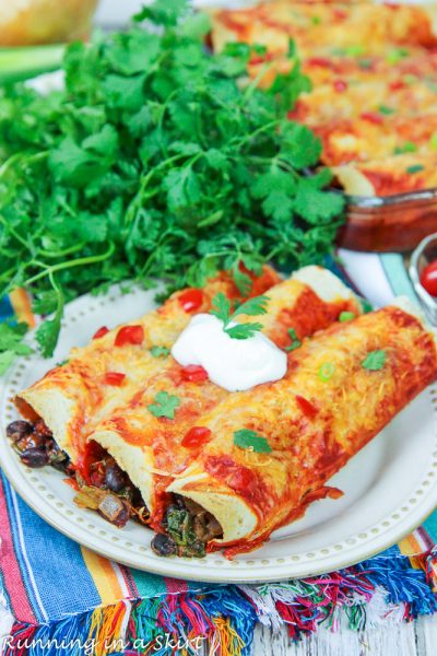 Vegetarian Spinach & Three Bean Enchiladas Recipe « Running In A Skirt