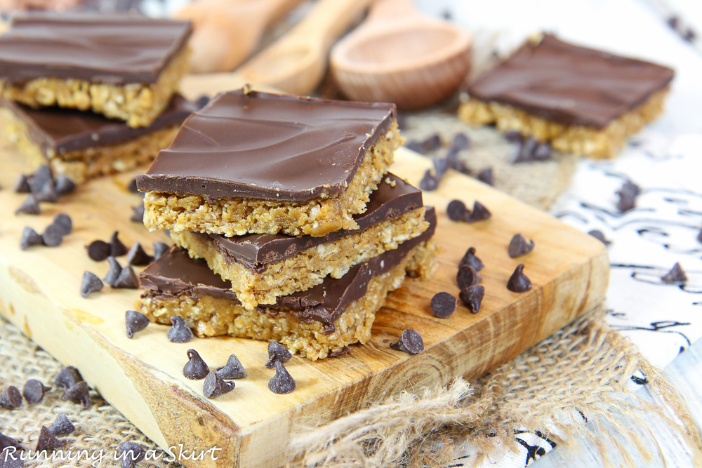 5 Ingredient No Bake Peanut Butter Bars « Running in a Skirt