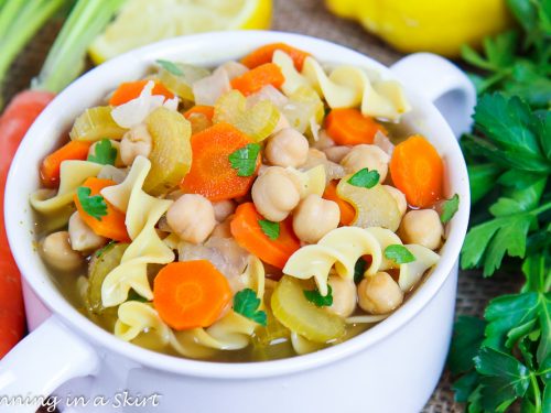 Vegan Chickpea Noodle Soup Recipe