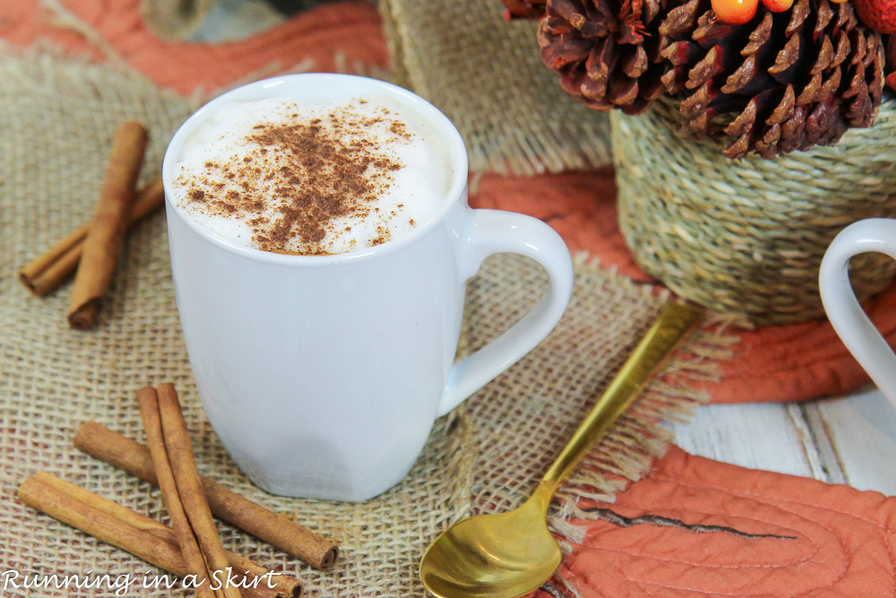 Dirty Chai Latte recipe in a mug.