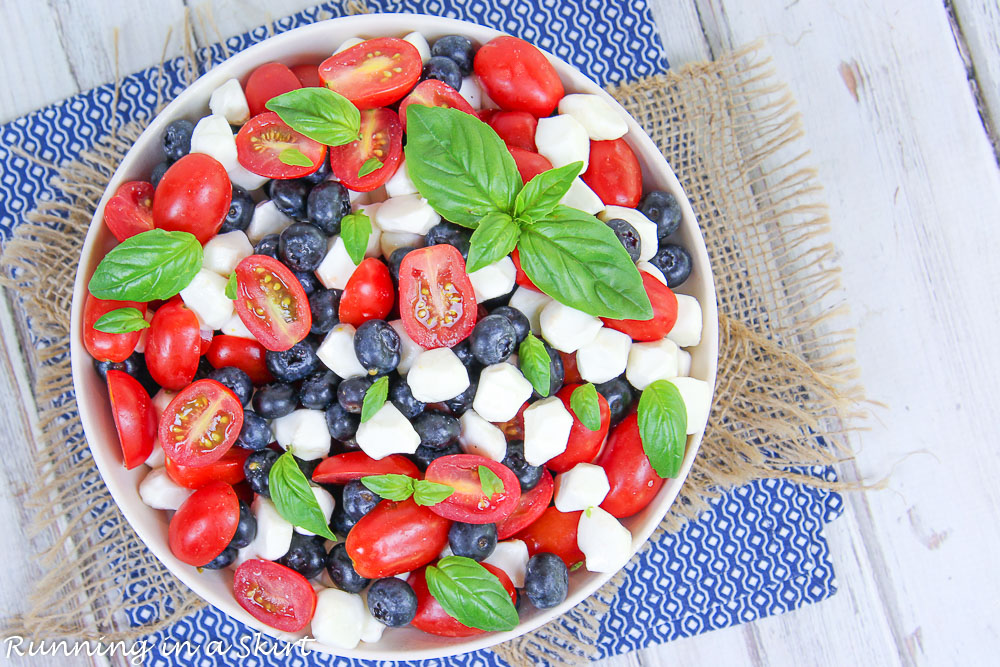 Blueberry Caprese Salad without balsamic glaze.