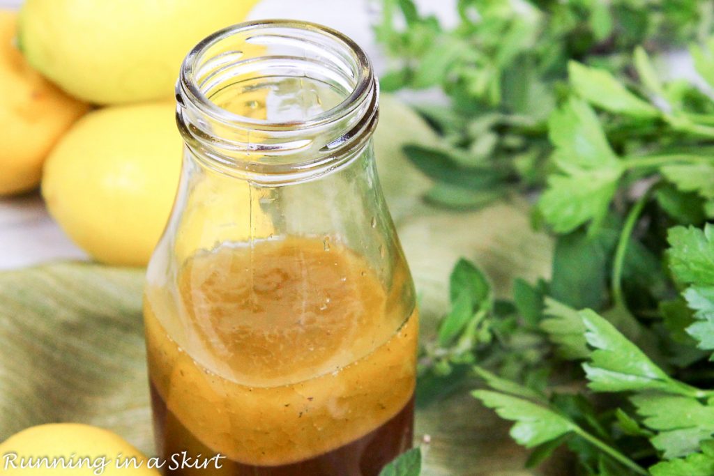 Red Wine Vinaigrette Recipe Dressing close up.