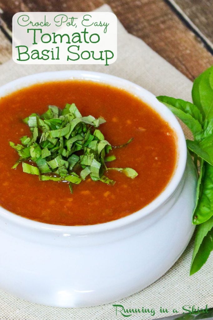 Crock pot tomato basil soup recipe Pinterest Pin