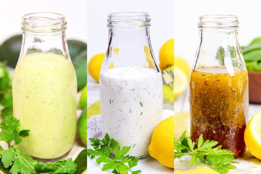 Healthy Salad Dressing recipes collage