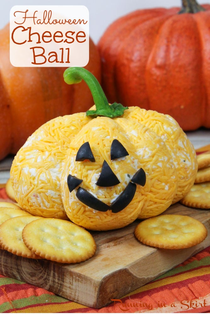 Halloween Cheese Ball Jack-O-Lantern Pinterest Pin