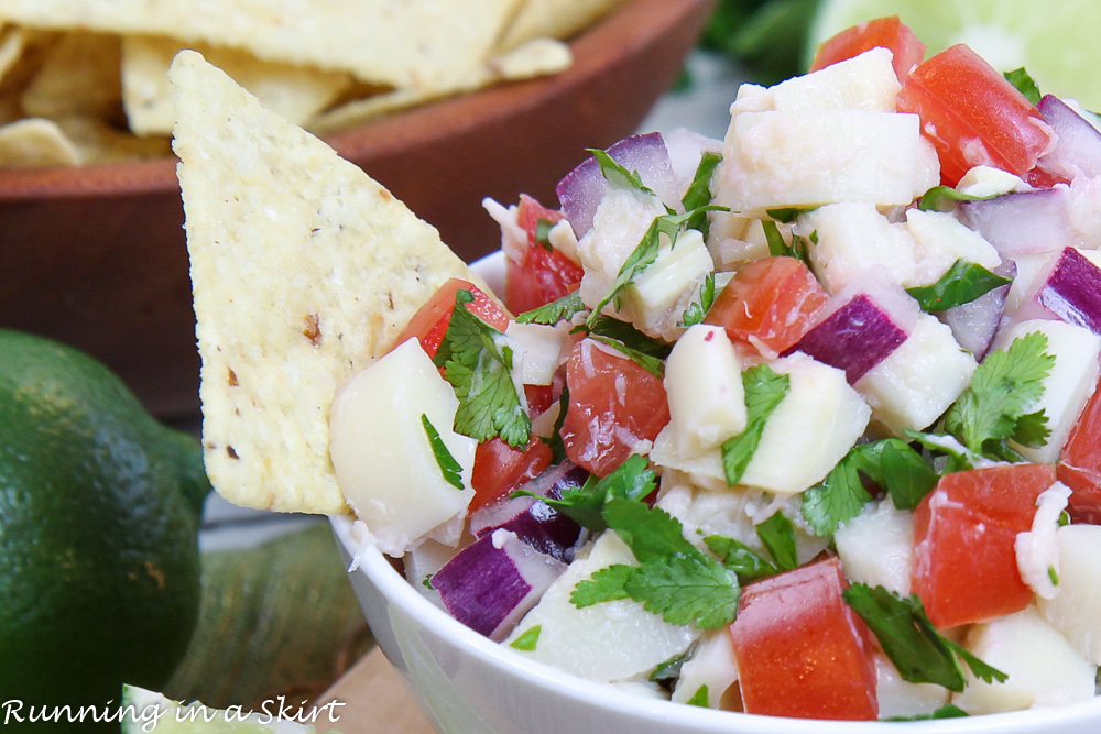 Vegan Ceviche recipe close up.