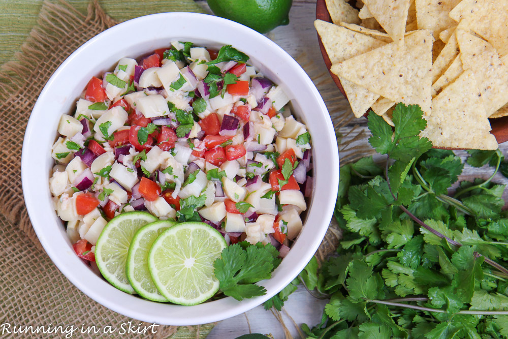 Vegan Ceviche recipe overhead shot.