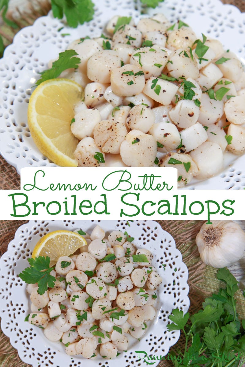 Lemon Butter Broiled Bay Scallops via @juliewunder