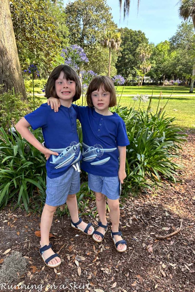 Boys in Forsyth Park in Savannah GA