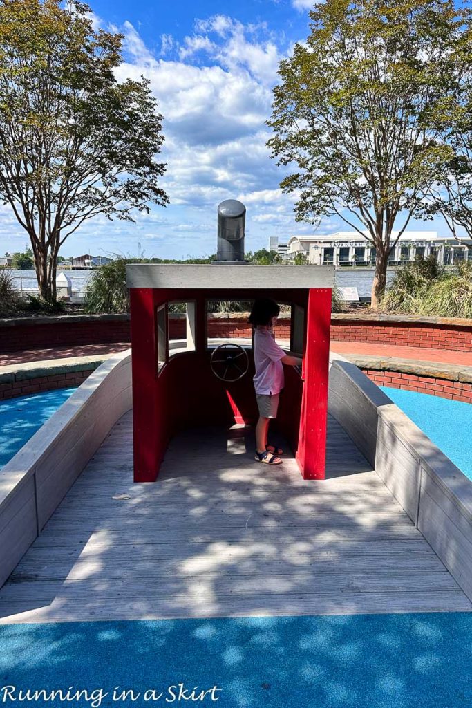 Play area for kids on River Street in Savannah GA.