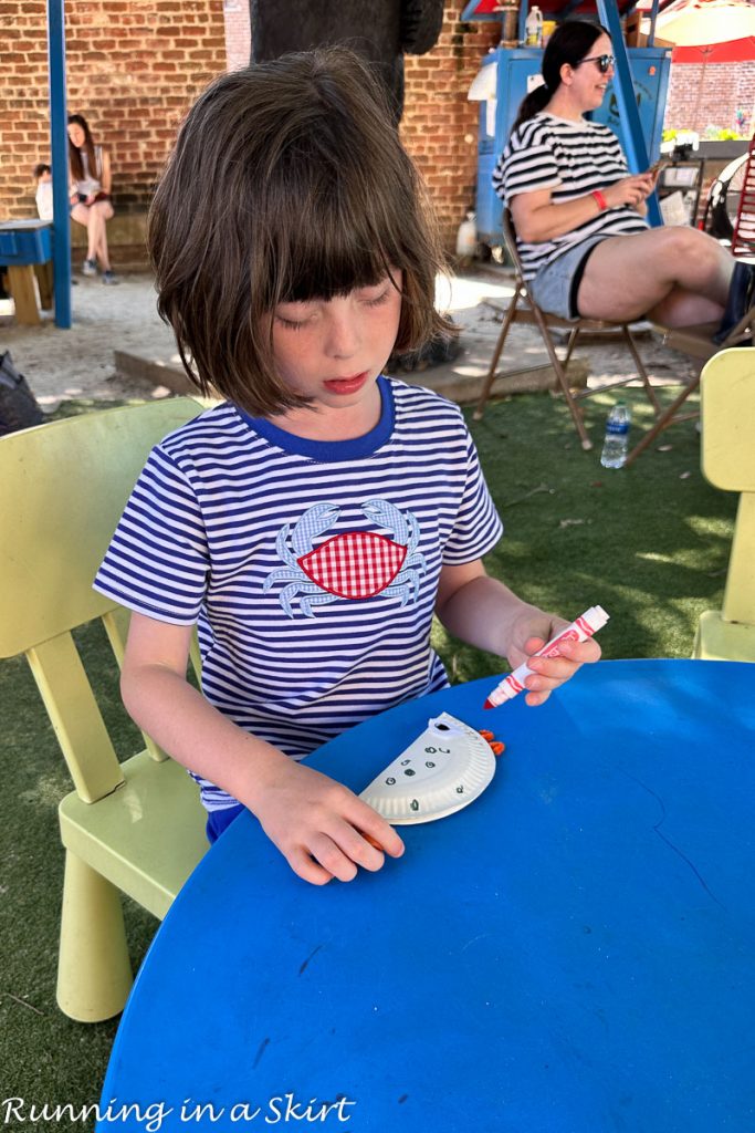 Boy doing crafts at Savannah Children's Museum