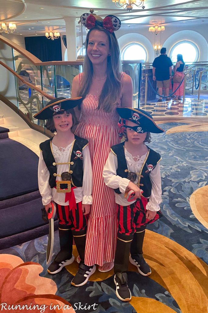 Family dressed up as Pirates for Pirate Night.