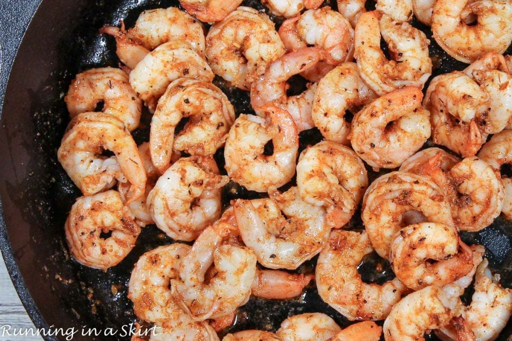 Cajun Shrimp recipe in a skillet.