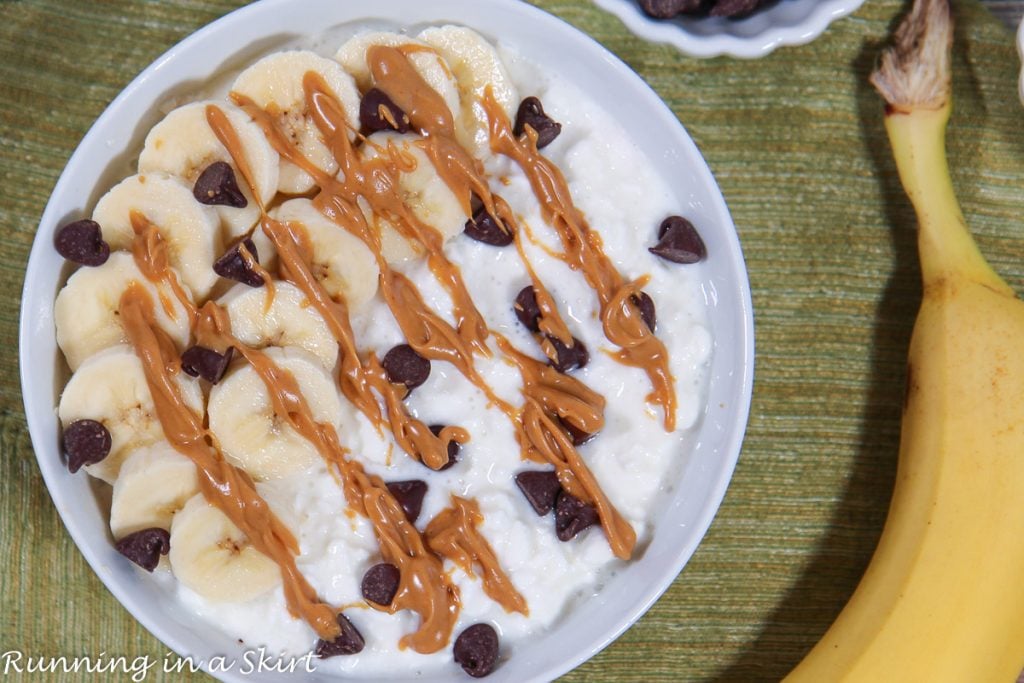 Cottage Cheese Breakfast Bowls overhead shot