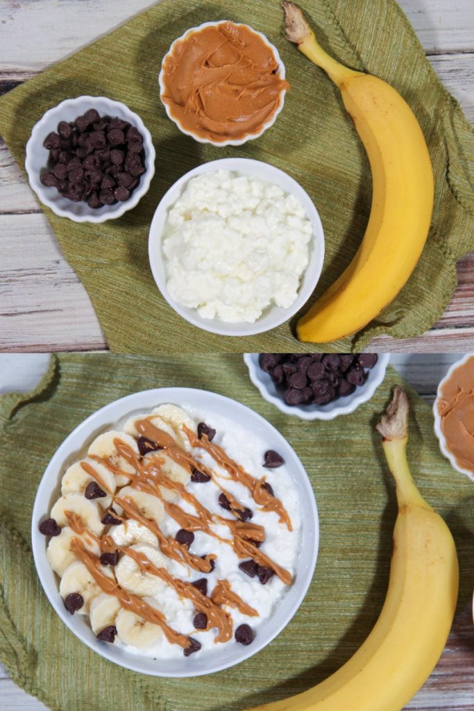 Cottage Cheese Breakfast Bowls Chunky Monkey Ingredients and Process photo