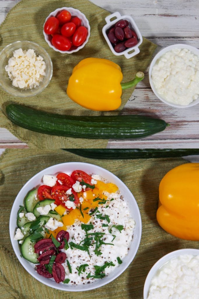 Cottage Cheese Breakfast Bowls Greek Ingredients and process photo