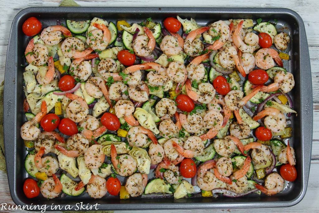 Finished sheet pan dinner.