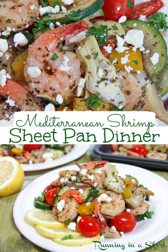 Mediterranean Shrimp sheet pan meal Pinterest Collage