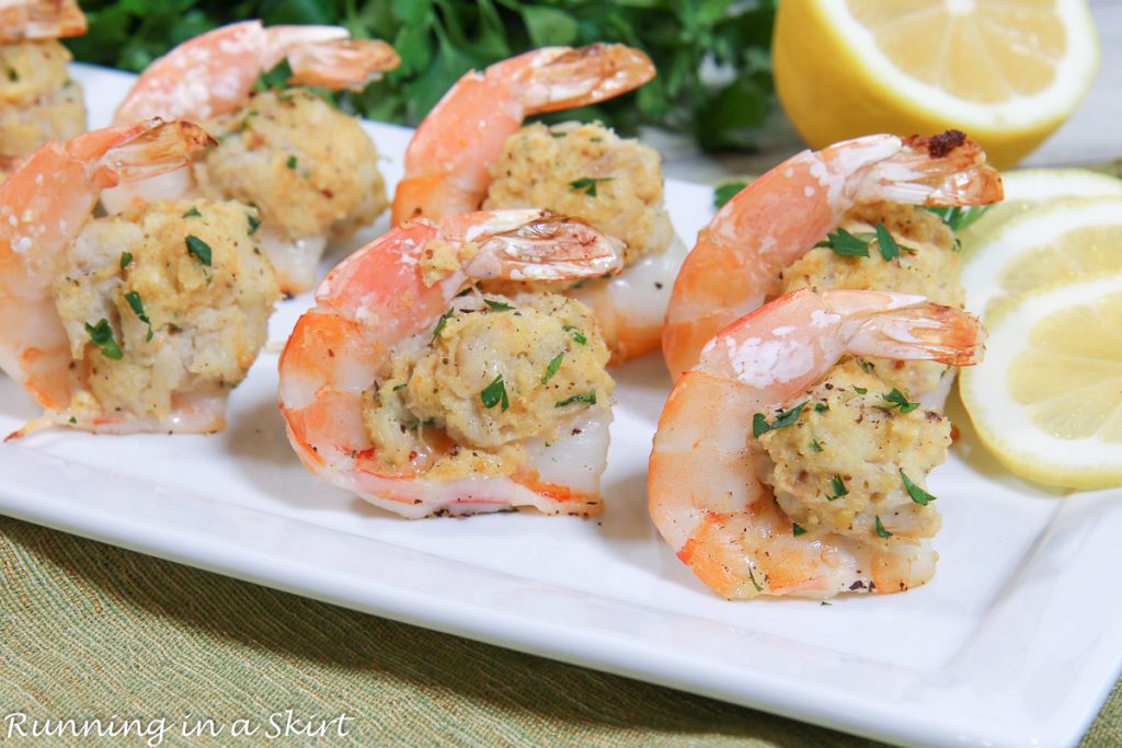 Crab Stuffed Shrimp on a plate