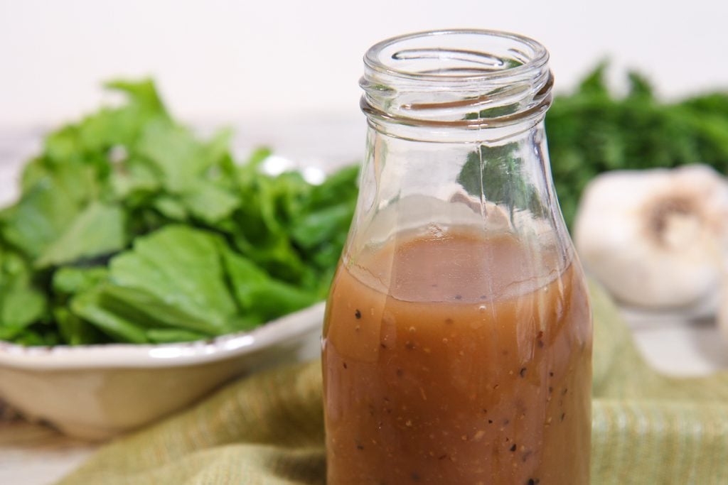 Creamy Balsamic Dressing in a glass jar