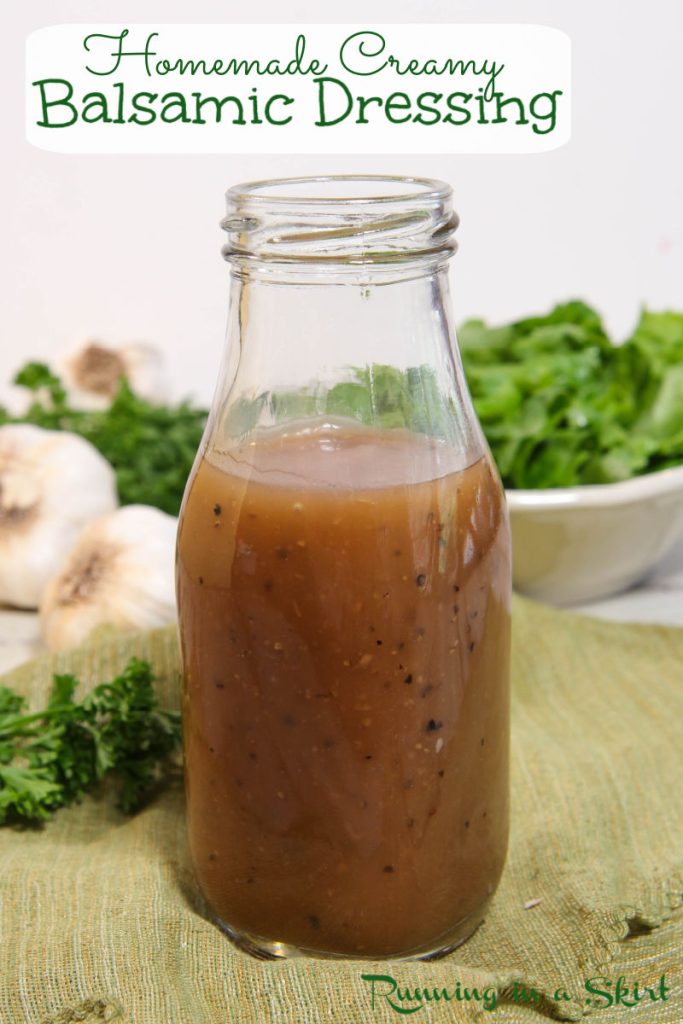 Creamy Balsamic Dressing in a jar.