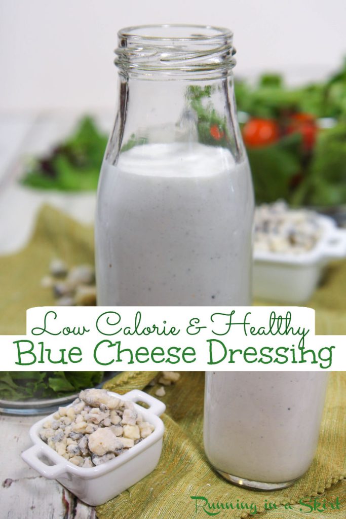 Healthy Blue Cheese Dressing recipe Pinterest Collage